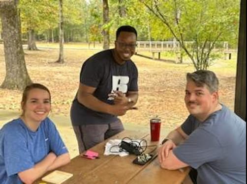 Family Medicine residents socialize during Wellness Day at the Park